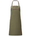 PR121 Premier Barley Contrast Stitch Bib Apron Olive Green / Chestnut colour image